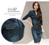 Slimming Women's Denim Dress Medium Length Short Sleeves Smooth Silhouette